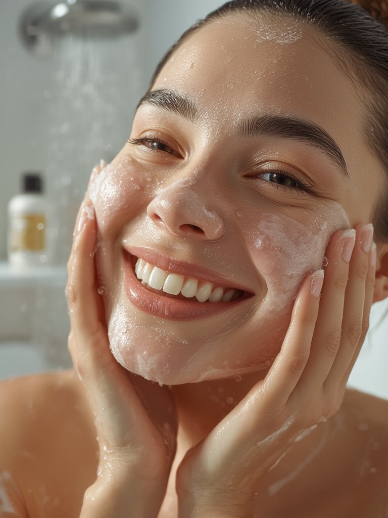 acne wash in action