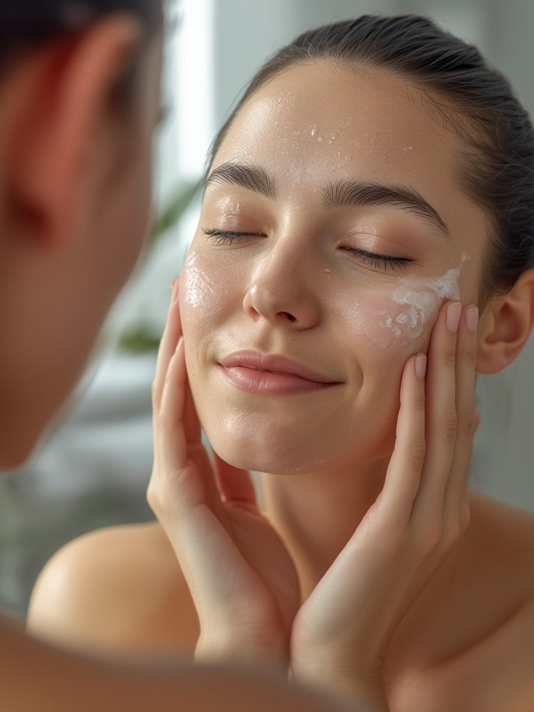 hydrating cleanser in action