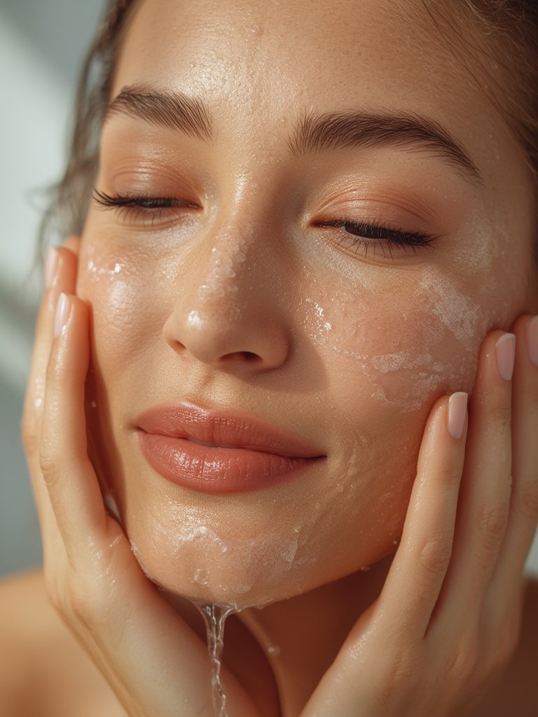 hydrating cleanser in action