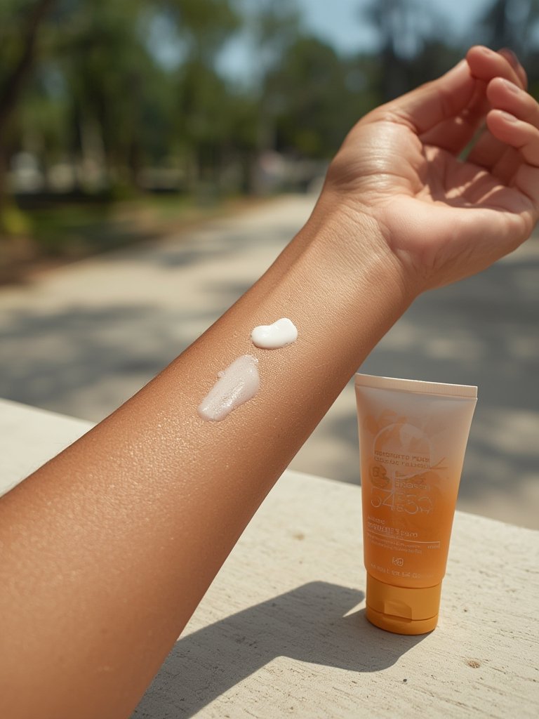 body sunscreen in action