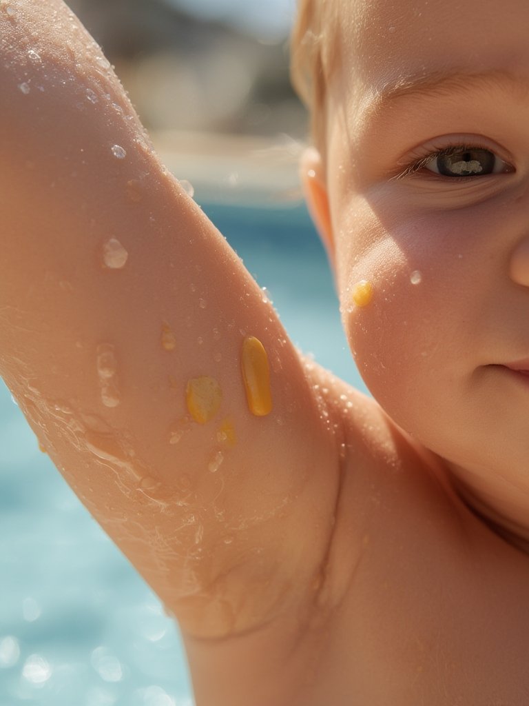 baby sunscreen in action
